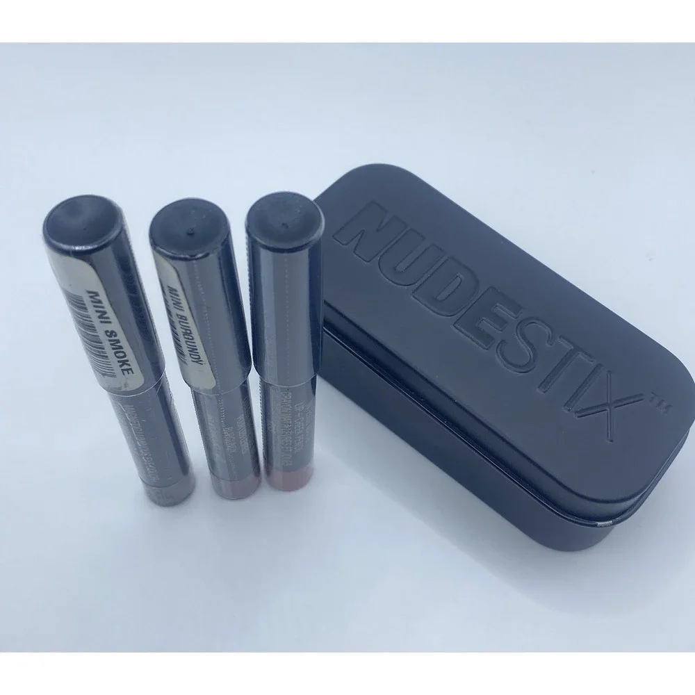 Nudestix Mini Eye Lip Cheek 3pc Pencil Set New